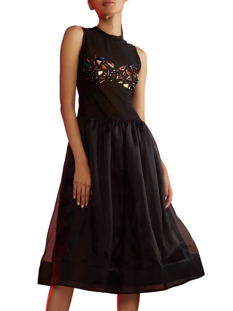 Cynthia Rowley Mesh Sheer Dress with Gems by Cynthia Rowley - Pickle