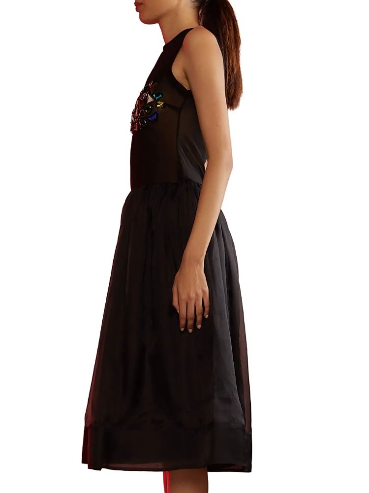 Cynthia Rowley Mesh Sheer Dress with Gems by Cynthia Rowley - Pickle