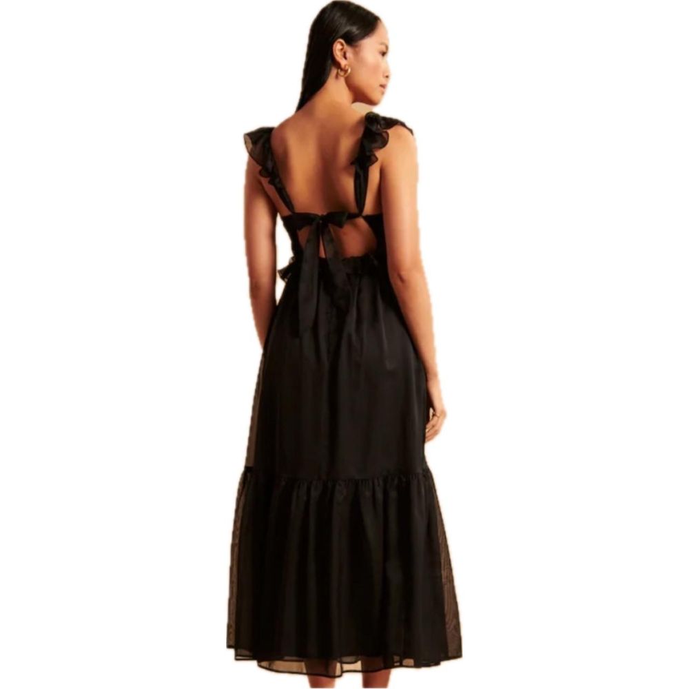 abercrombie drama ruffle maxi dress Abercrombie & Fitch Drama Asymmetrical Ruffle Maxi Dress