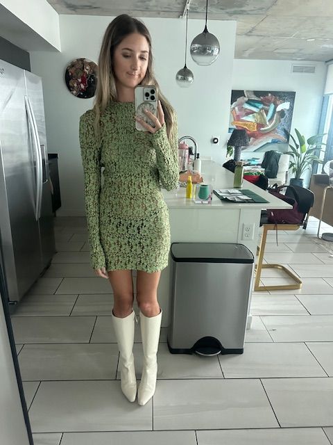 alexis green flower dress Alexis - Green Floral Pattern Dress by Alexis