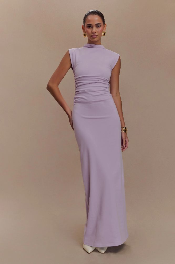 Meshki Elliot High Neck Sleeveless Maxi Dress in Lilac by Meshki - Pickle