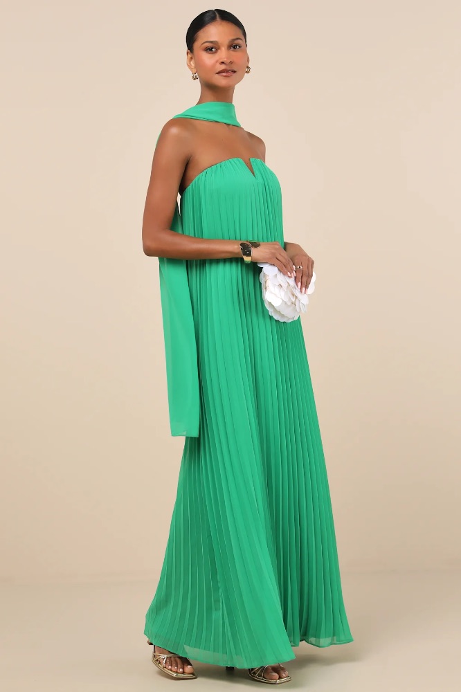lulus pleated dress Lulus | Blue Gorgeous Purpose Slate Satin Pleated Sleeveless Bow Maxi Dress | Womens | 3X (Available in XS, S, M, L, XL)