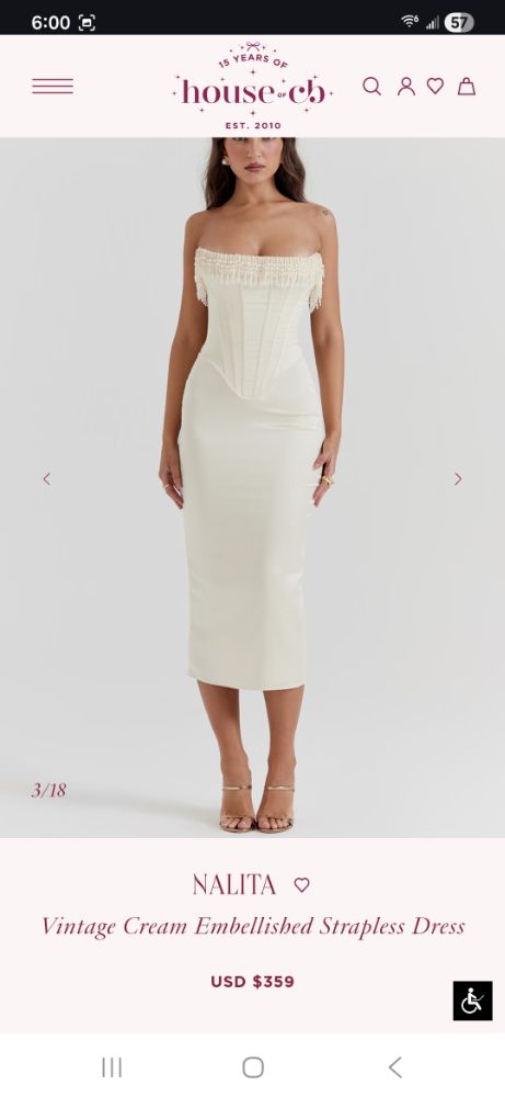 nalita vintage cream embellished strapless dress House of CB dress - Nalita by House of CB