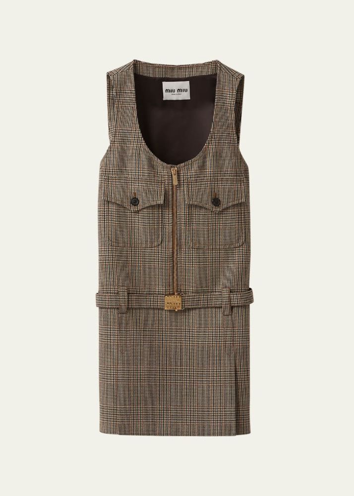 miu miu plaid mini dress Miu Miu Plaid Mini Dress in Rosso
