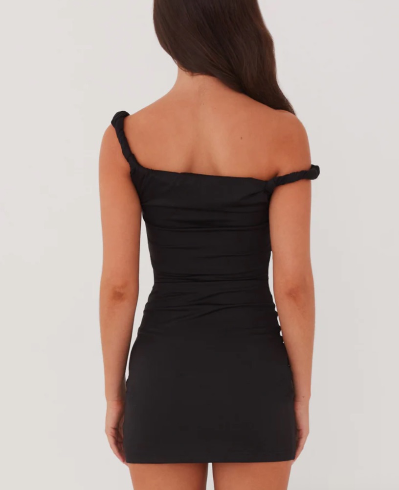 arabella twist shoulder mini dress Arabella Twist Shoulder Mini Dress by Peppermayo