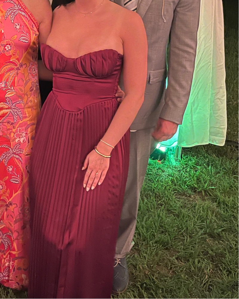 House Of CB Marcella Dress In Cabernet Pickle