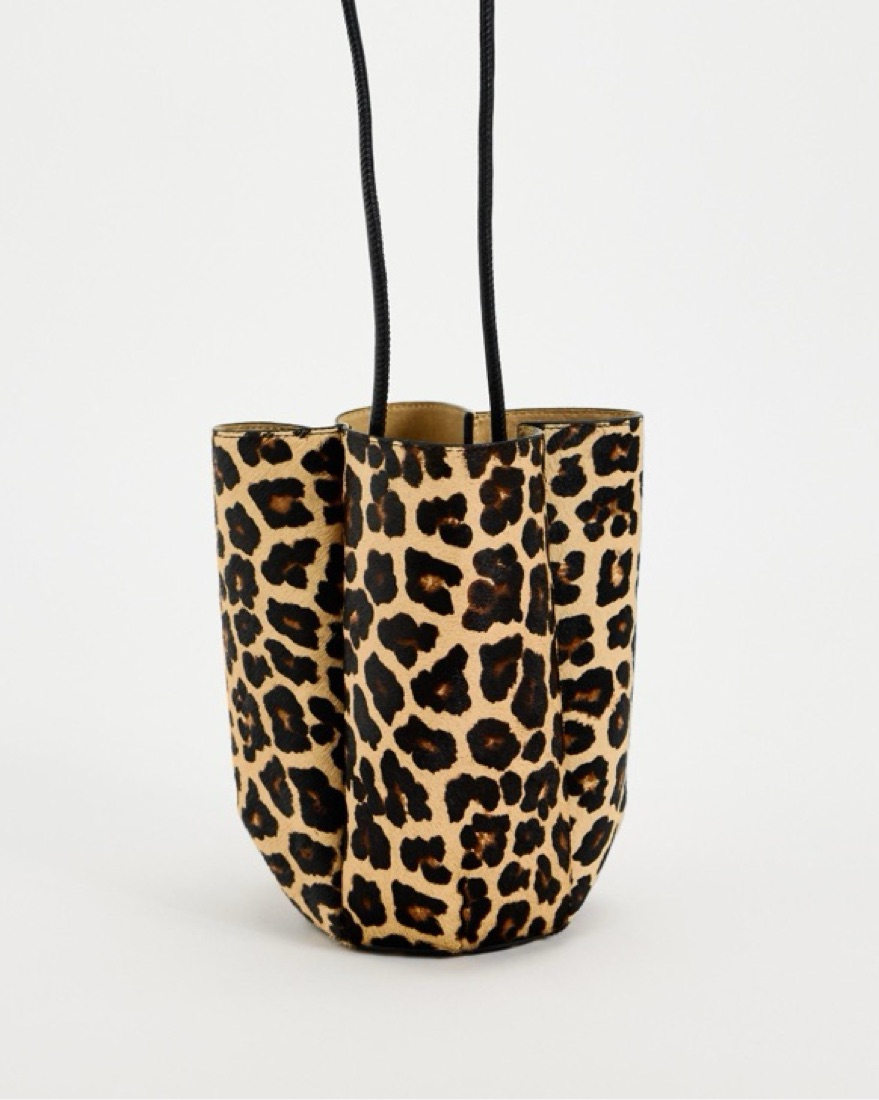 Zara Animal Print Mini Bucket Bag Pickle