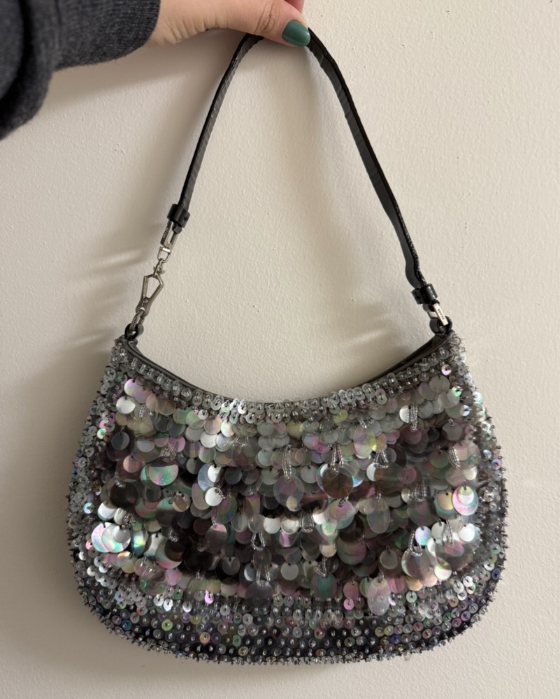 Vintage Prada Raso Sequin Shoulder Bag Pickle