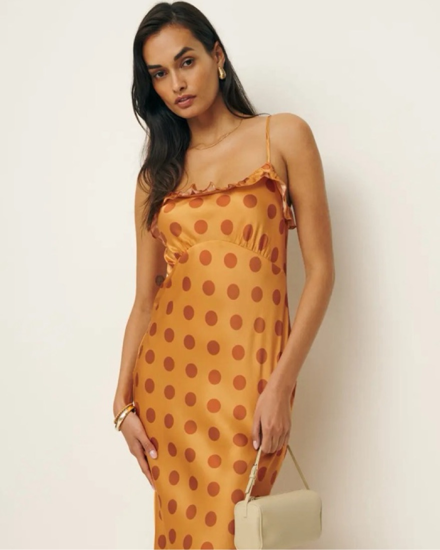 Reformation Aribella Silk Dress | Pickle