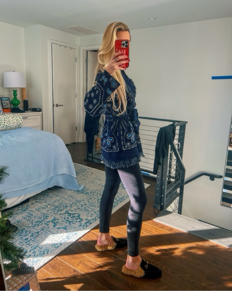 Gap Navy Blue Cardigan Gap Fringe Shawl Cardigan Sweater Pickle - Main Image