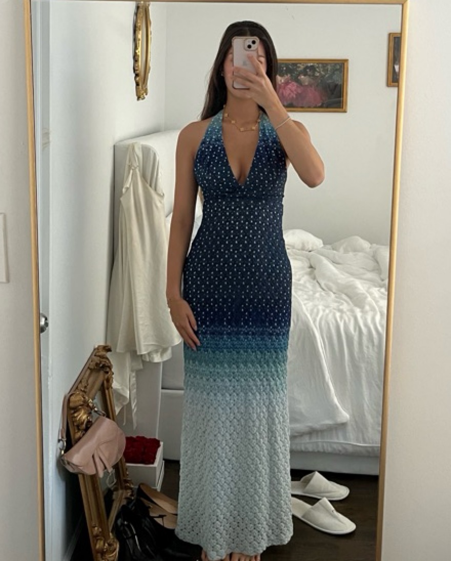 Missoni Ombre Blue Halterneck Dress Pickle