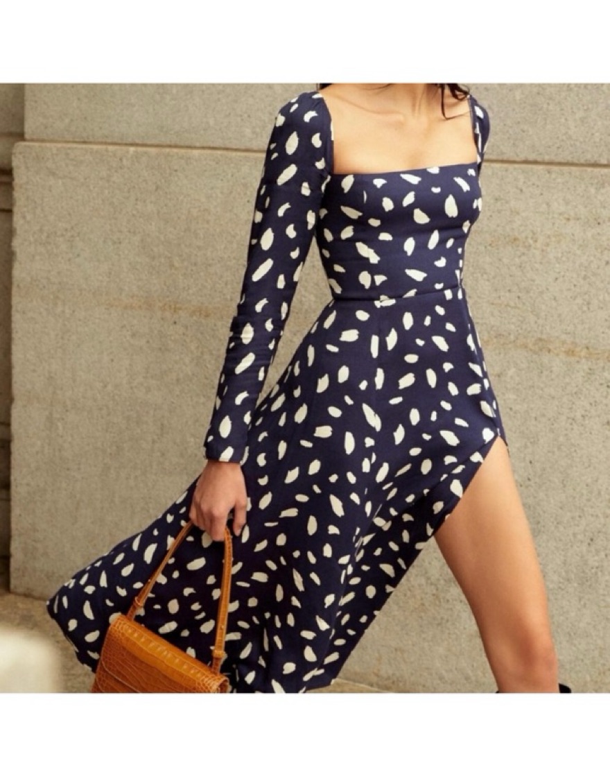 Polka Dot Dress Kaia Gerber Reformation Dress Reformation Sigmund Dress  Midi Pickle