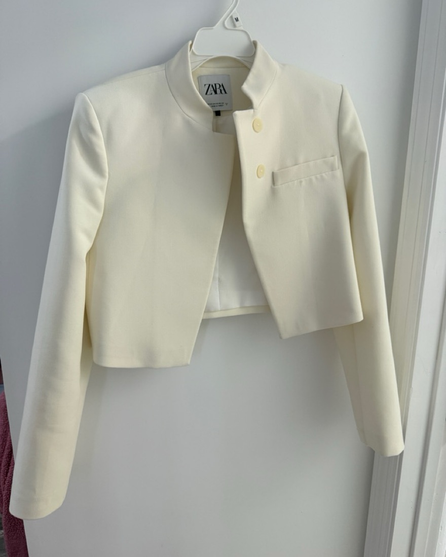 Zara White Crop Blazer Jacket Zara Jackets Coats Zara New Woman