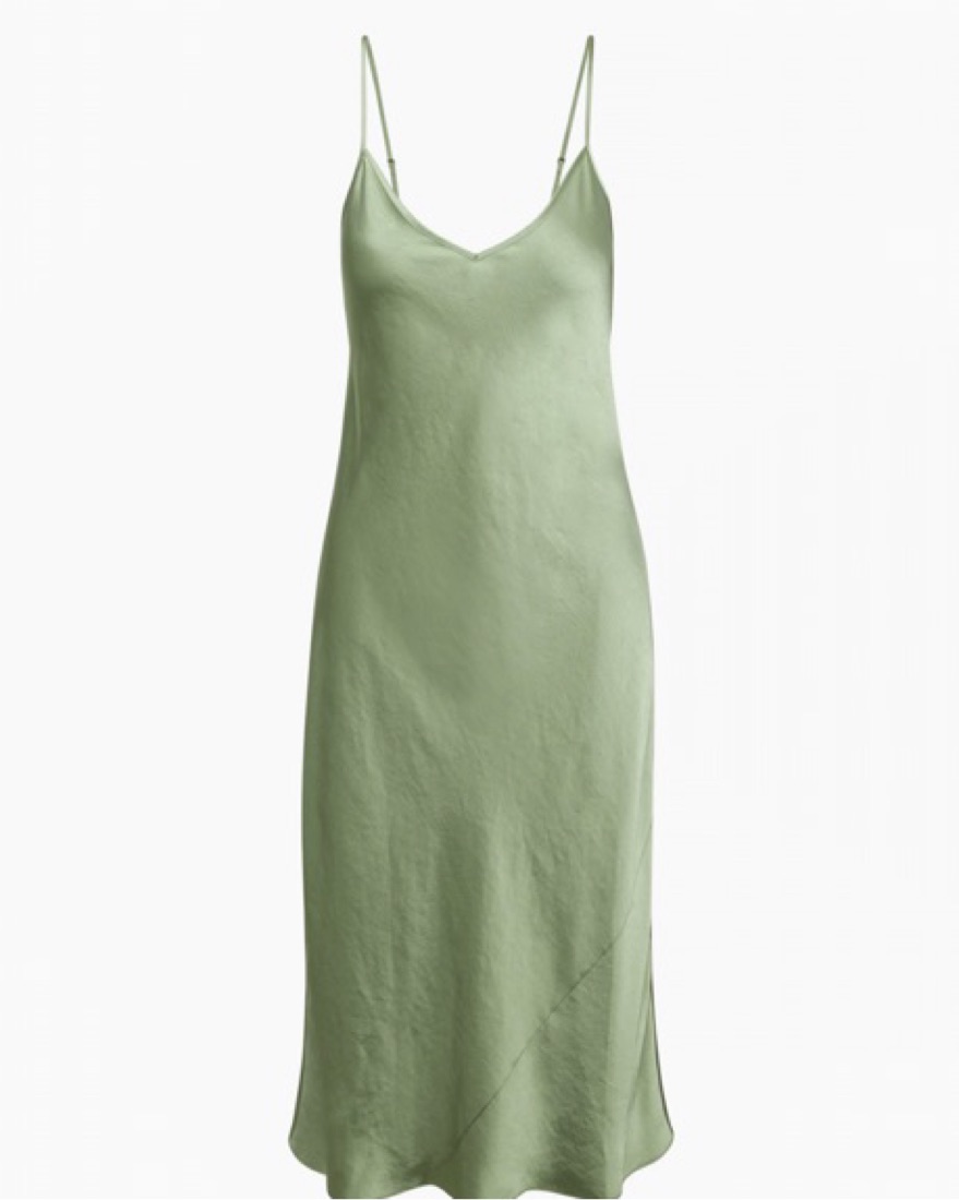 Aritzia Only Slip Midi Dress Sage Green Pickle