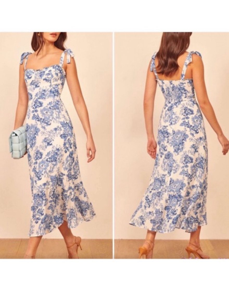 Reformation Nikita Dress in Olympia Pickle