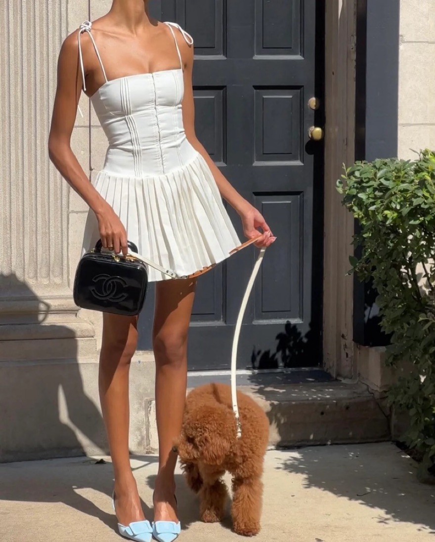 House Of CB Pleated Dress Pickle