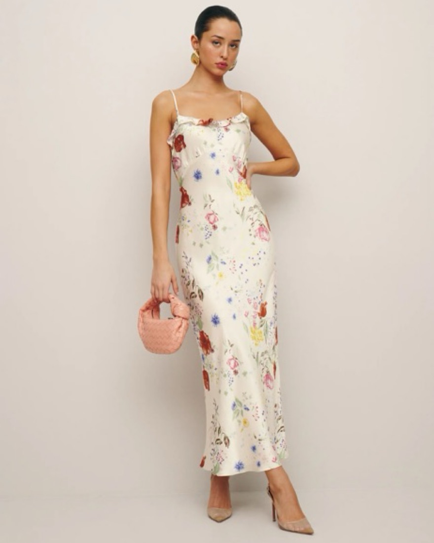 Reformation Aribella Silk Dress | Pickle