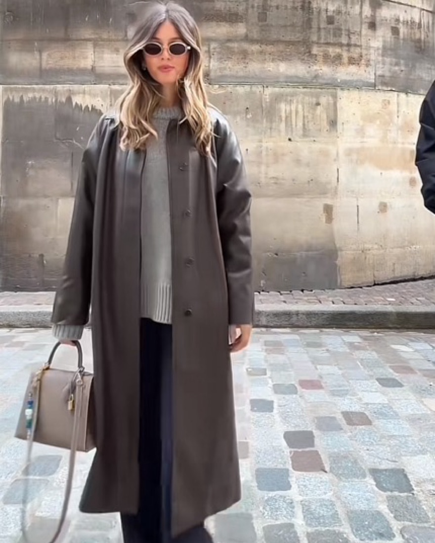 Frankie Shop Skane Faux Leather Trench Pickle