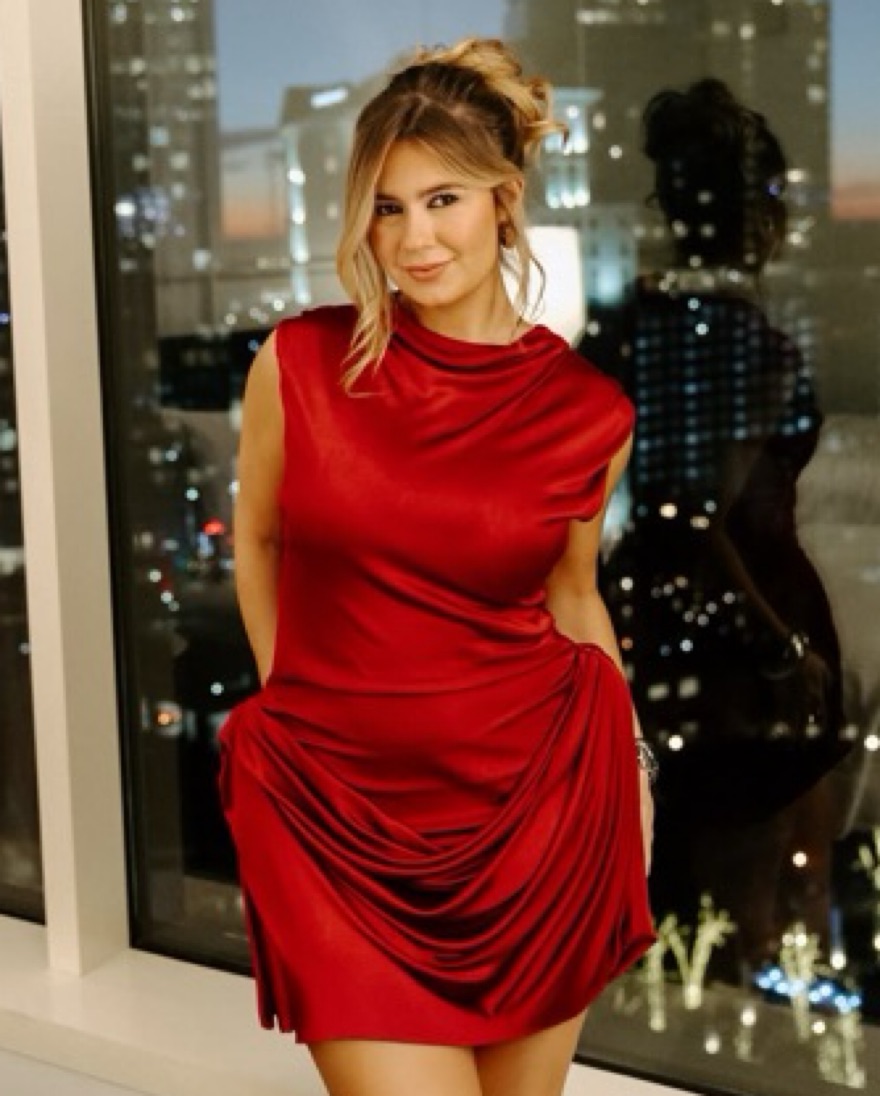 Magda Burtrym Padded Hip Dress Pickle