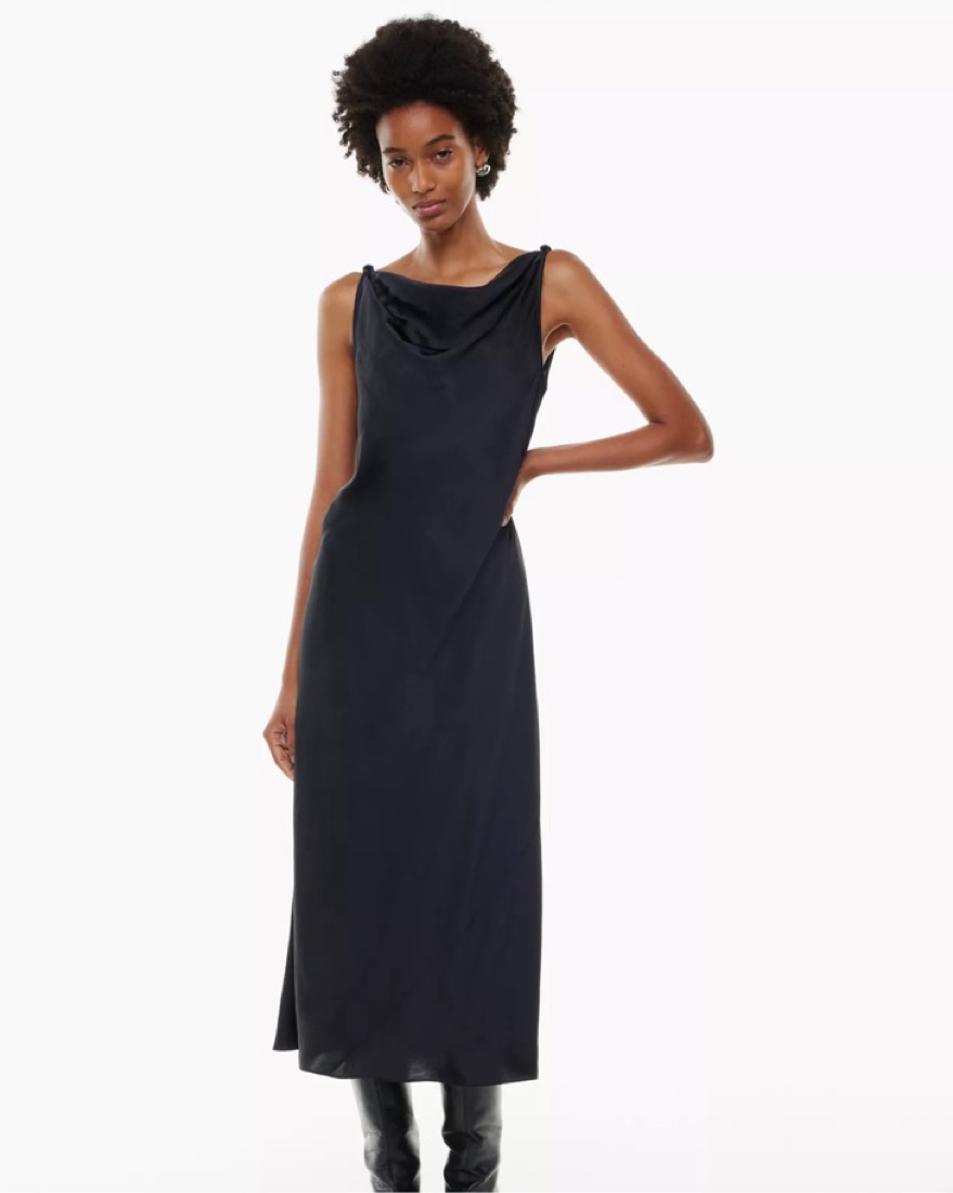 Aritzia Goddess Satin Dress In Purple Pickle