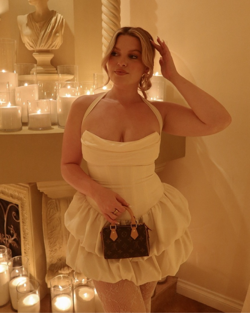 Oh Polly Ivory Ruffle Mini Dress Pickle