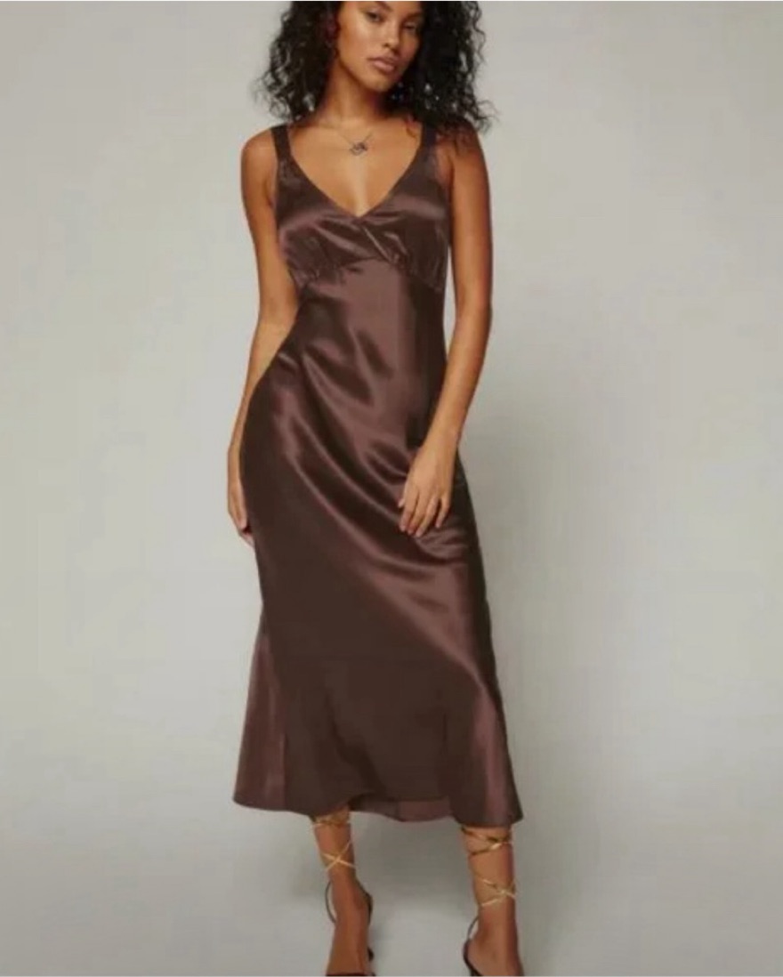 Reformation Daytona Silk Dress | Pickle