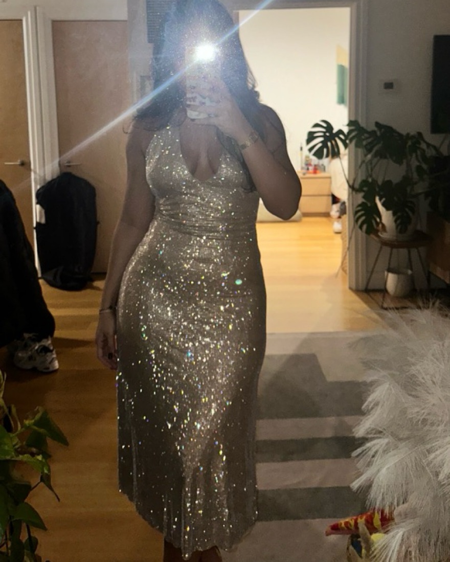 meshki silver dress Adoria Sequin Cut Out Maxi Embellished with delicate sequin flower details Cassia Strapless Sequin Rose Midi