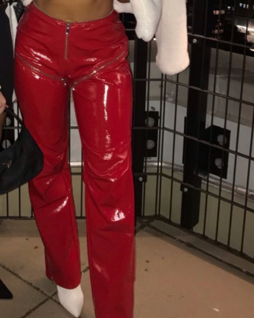 I AM GIA red Leather Pants Pickle