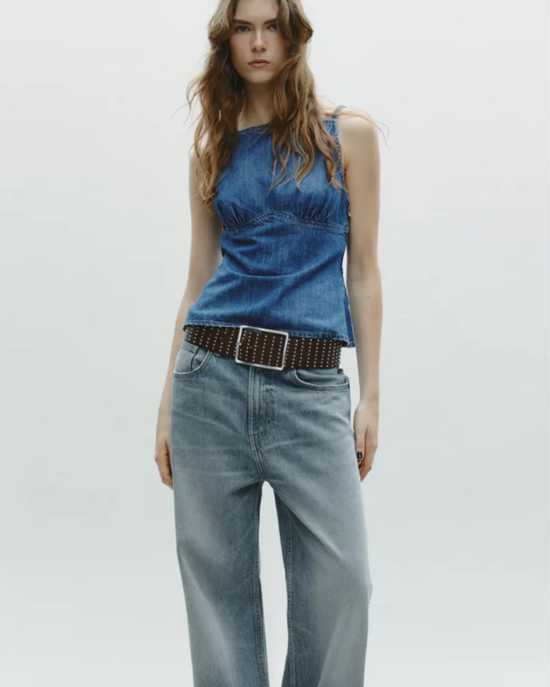 Zara Denim top Pickle