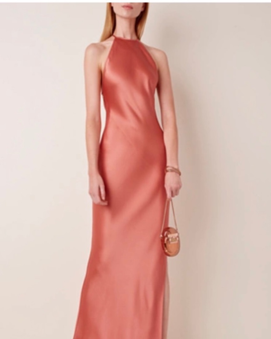 Brandon maxwell T Strap Back Pink Gown Pickle