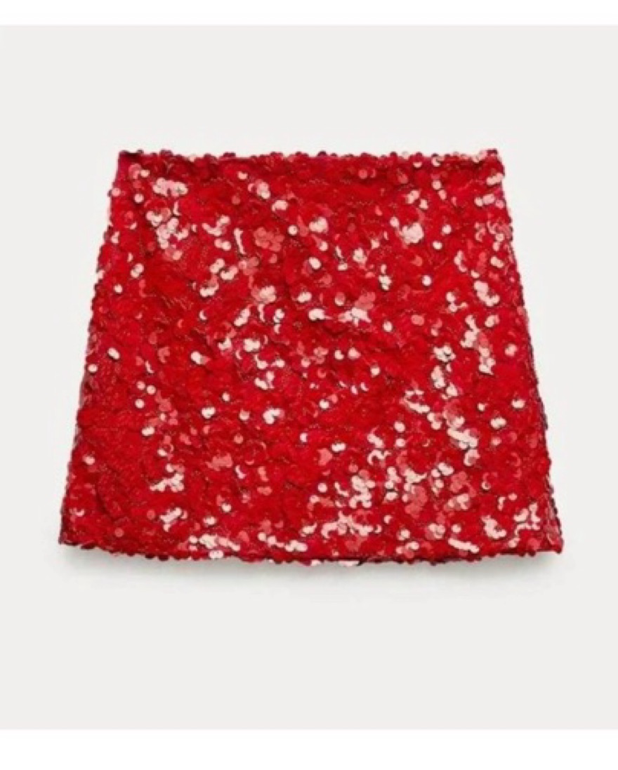 Red Sequin Glitter Skirt Target Cat Jack Girls Size M 7/8 Sequin