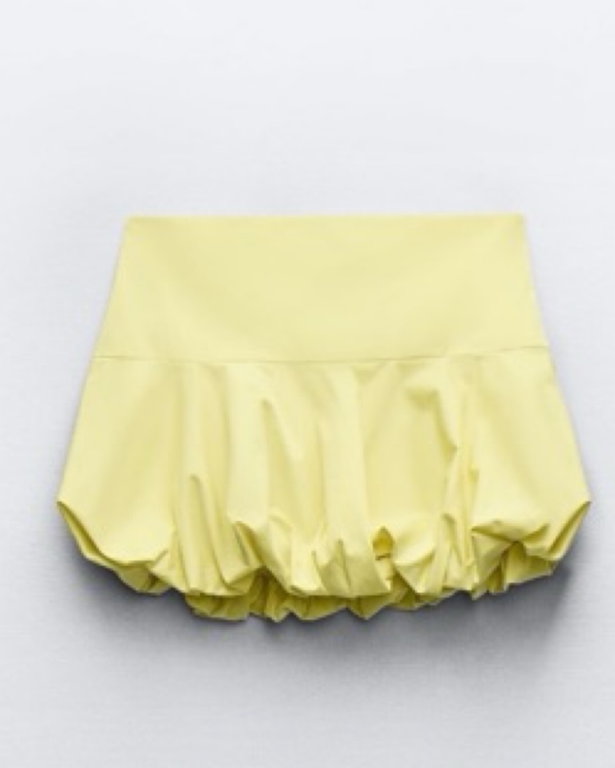 Zara Yellow Bubble Skirt Pickle