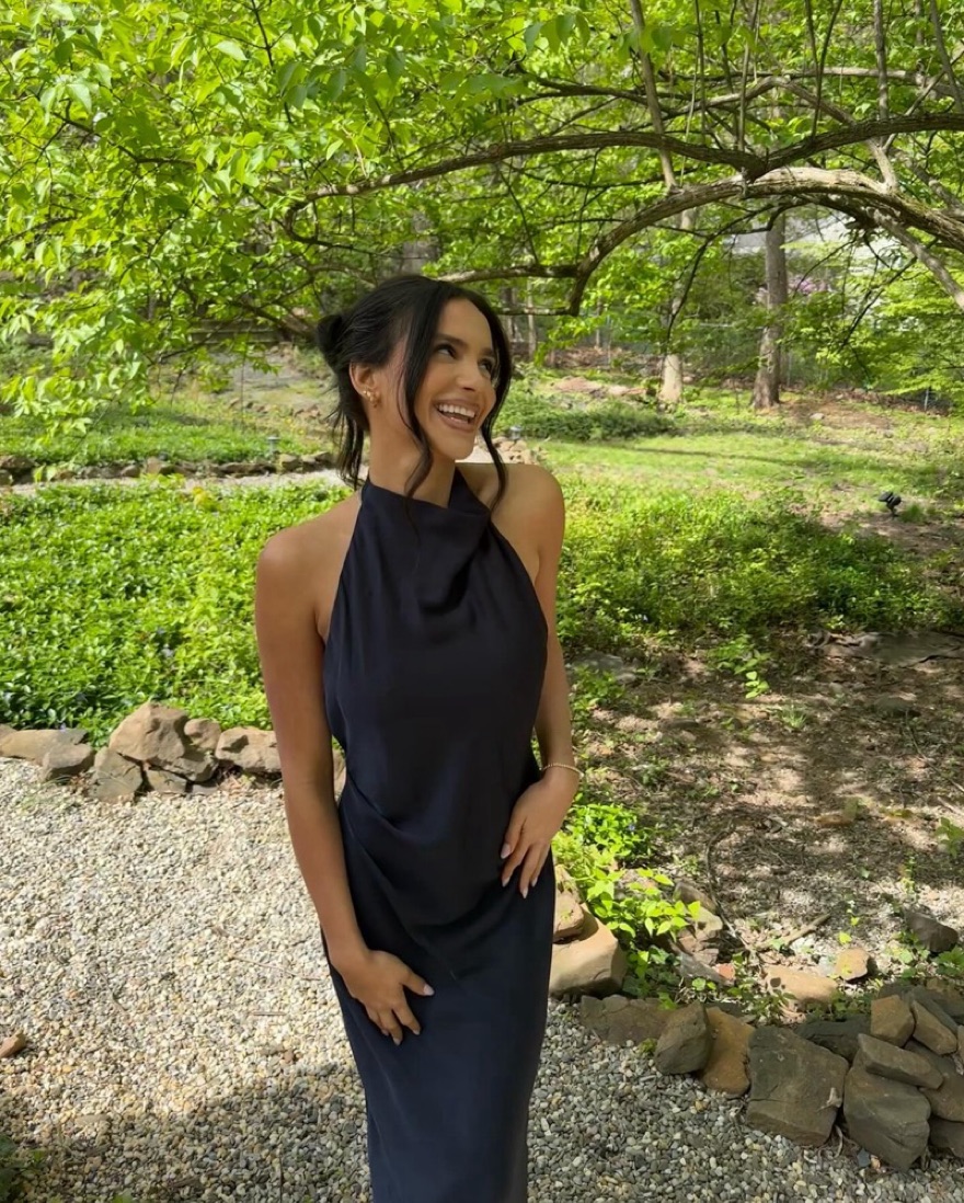 Babaton AUDIENCE SATIN DRESS Pickle