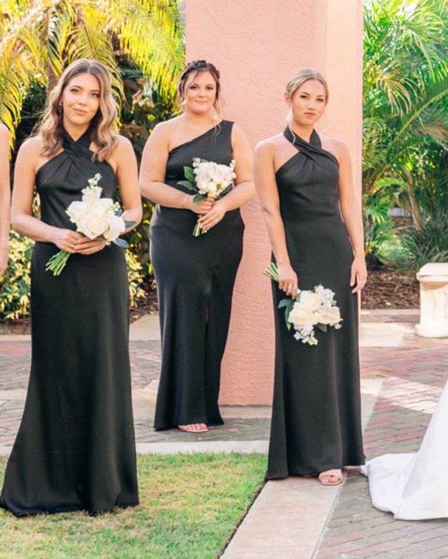 BHLDN Ruby Twist Halter Satin Gown Pickle