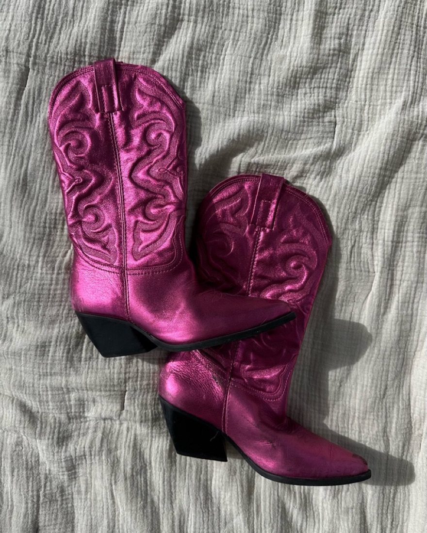 Western Boots Hot Pink Metallic Boots Hot Pink Metallic Cowgirl