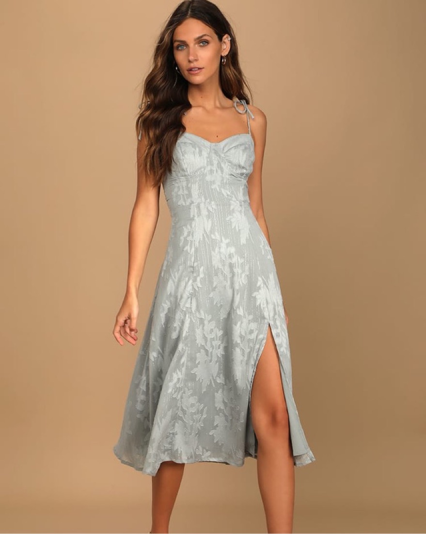 Dusty Blue Lulus Satin Slip Dress Incredible Love Slate Blue Satin