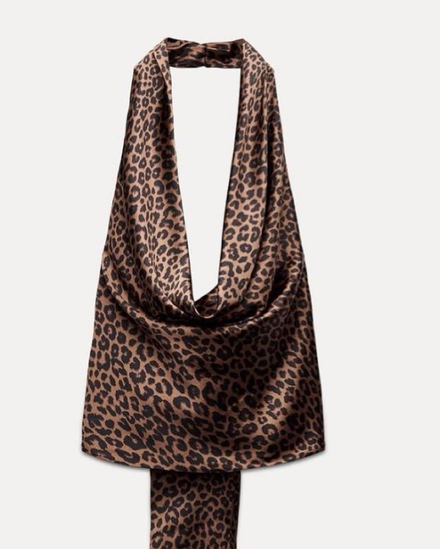 Zara Leopard Top With Scarf Zara Cheeta Halter Top Pickle