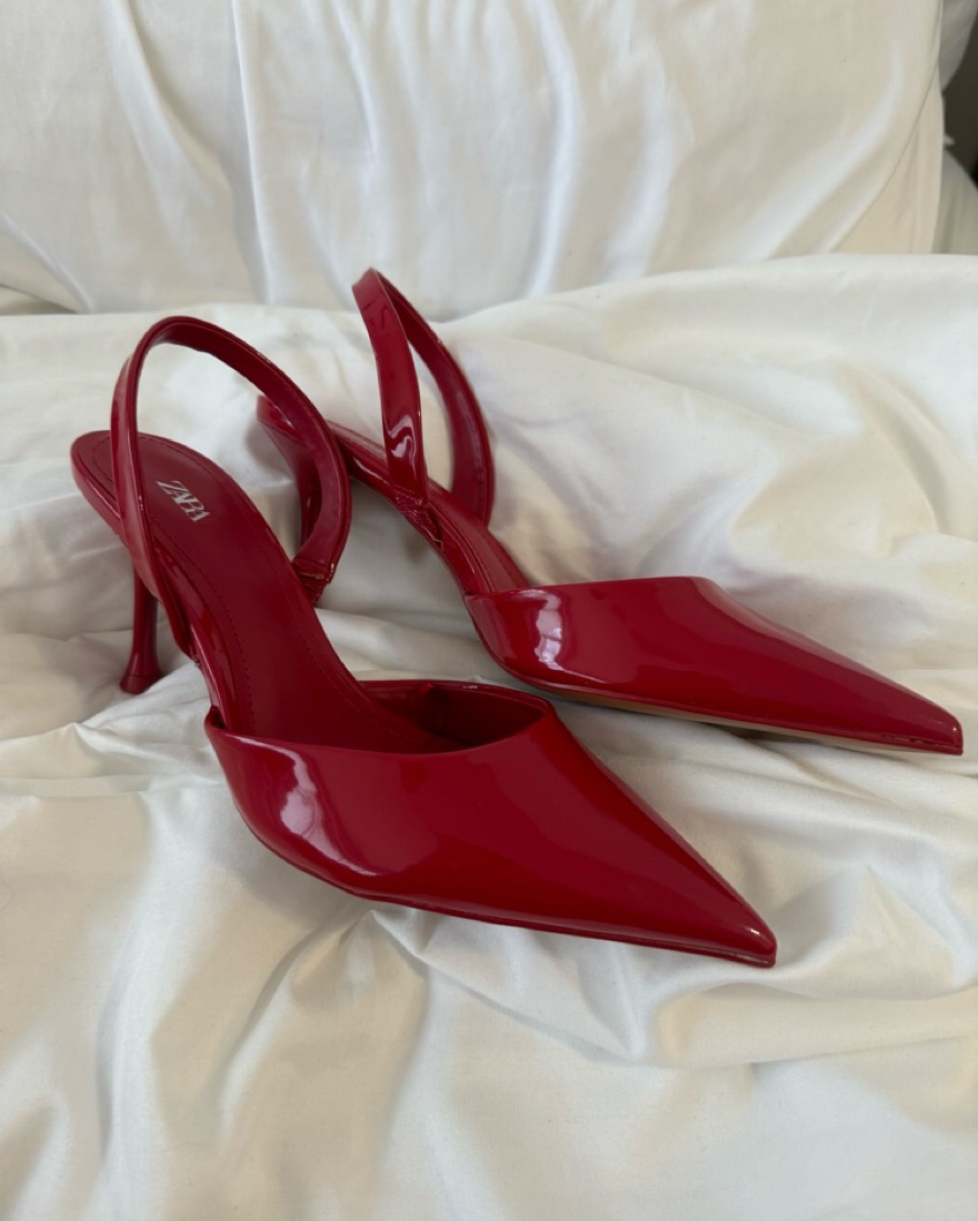 Satin Red Small Heels Red Zara Heels Pickle