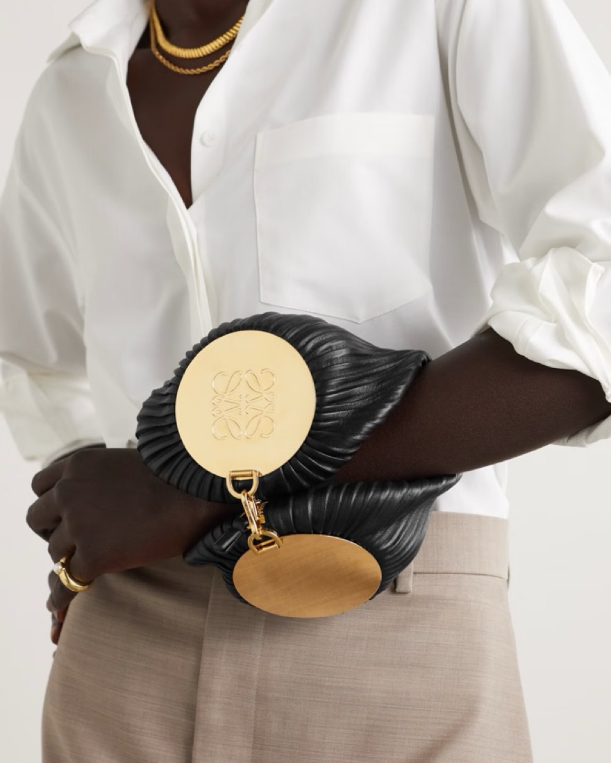 Loewe Bracelet Bag: Gold & Black | Pickle