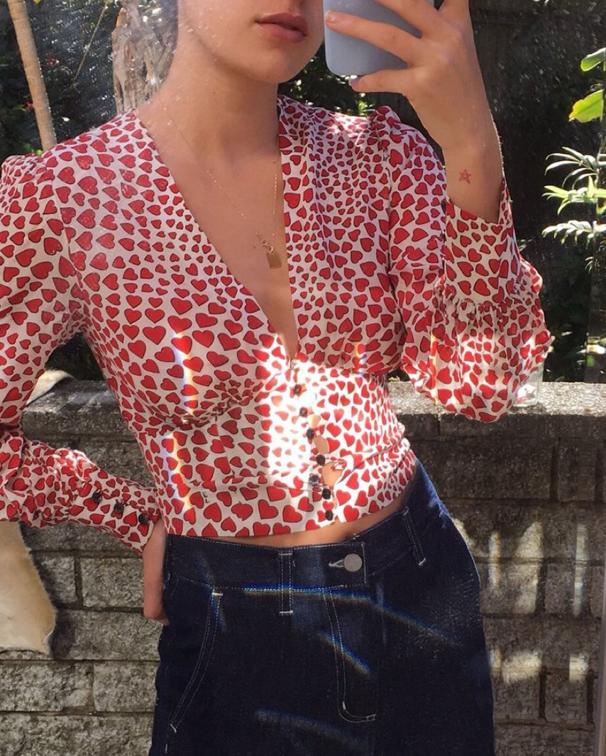 Realisation Par Kaia Red Heart Blouse | Pickle