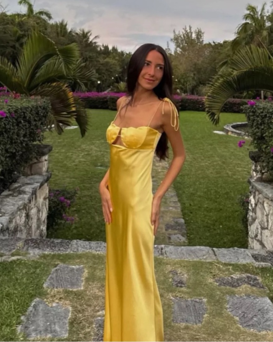 💐 Anna October Yellow Tulip Dress Pickle