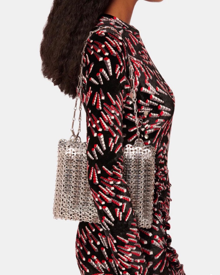 Rabanne 1969 Bag Paco Rabanne Silver Bag Rabanne Iconic 1969 Nano