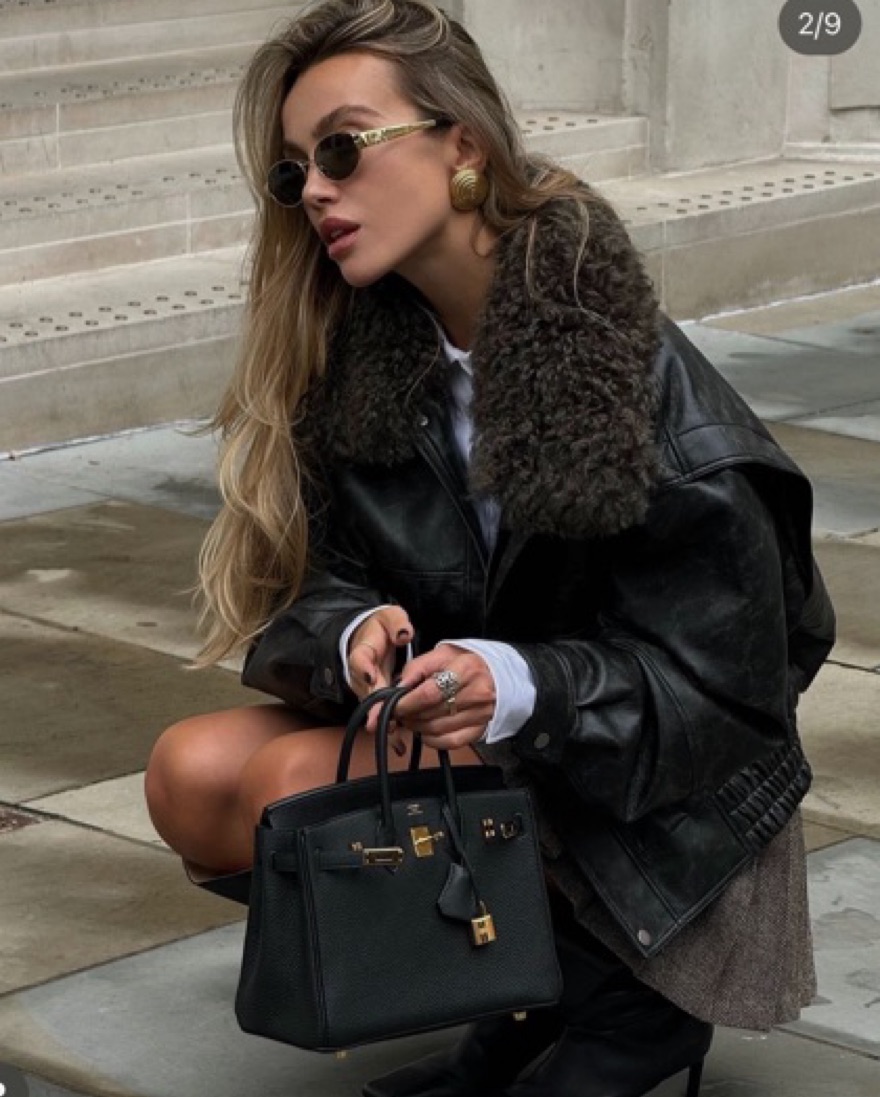 Charlotte Simone Frankie Leather Coat SM Pickle