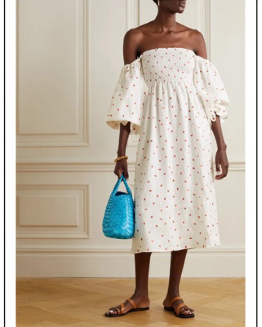 Midi Dress Sleeper Polka Dot Dress The Sleeper Atlanta Strawberry