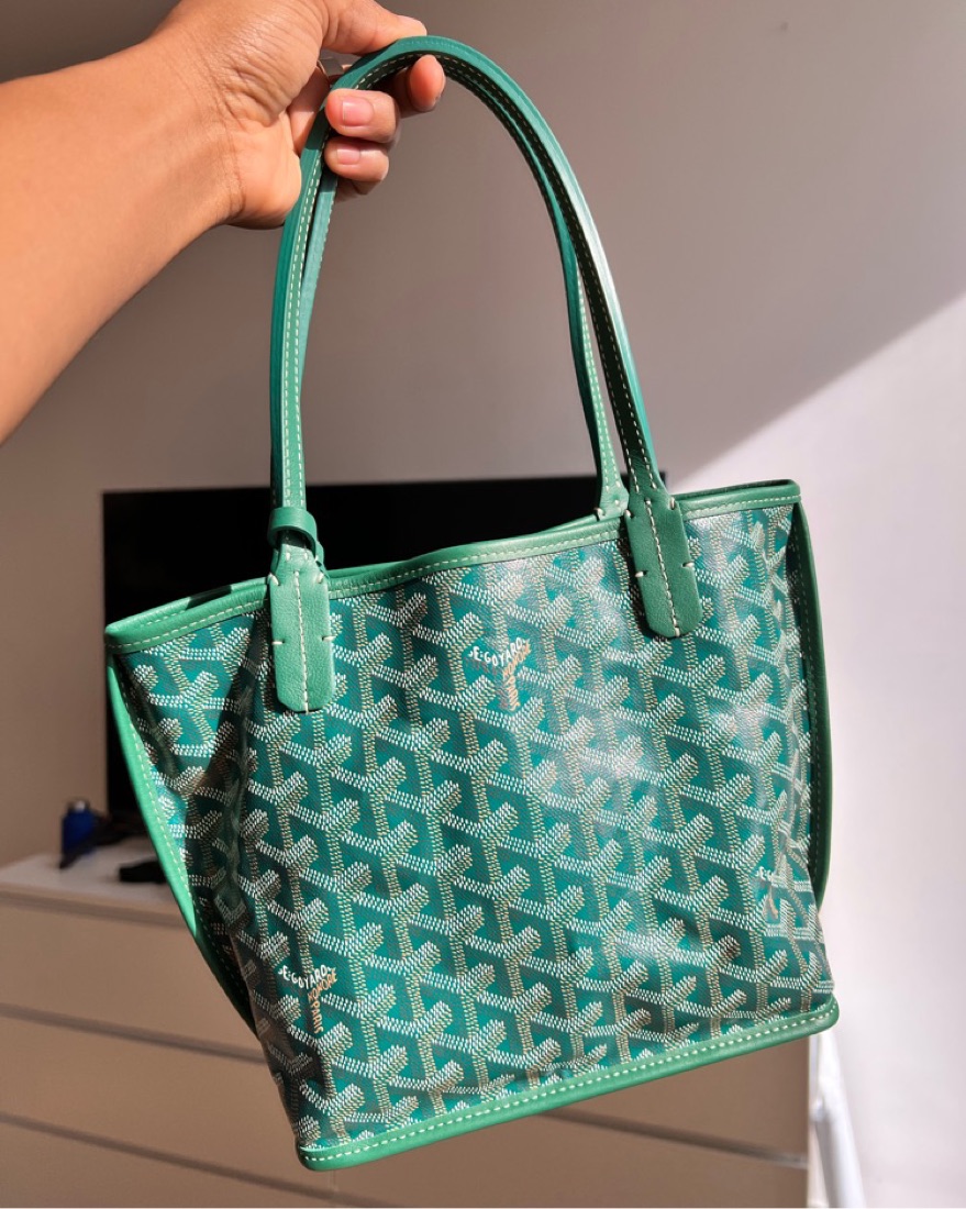 Goyard Small Tote Green Buy Goyard Mini Anjou Green Reversible Bag