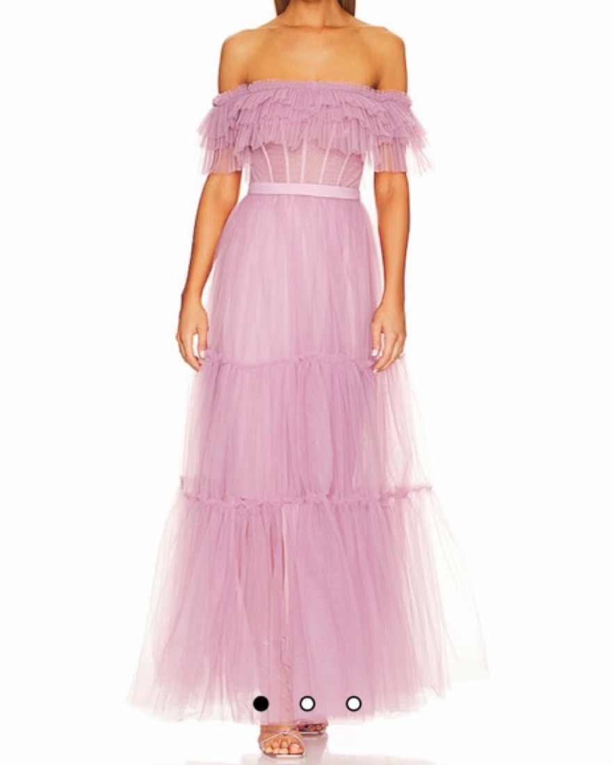 Pink Tulle Maxi Dress Bcbgmaxazria Ruffled Tulle Dress