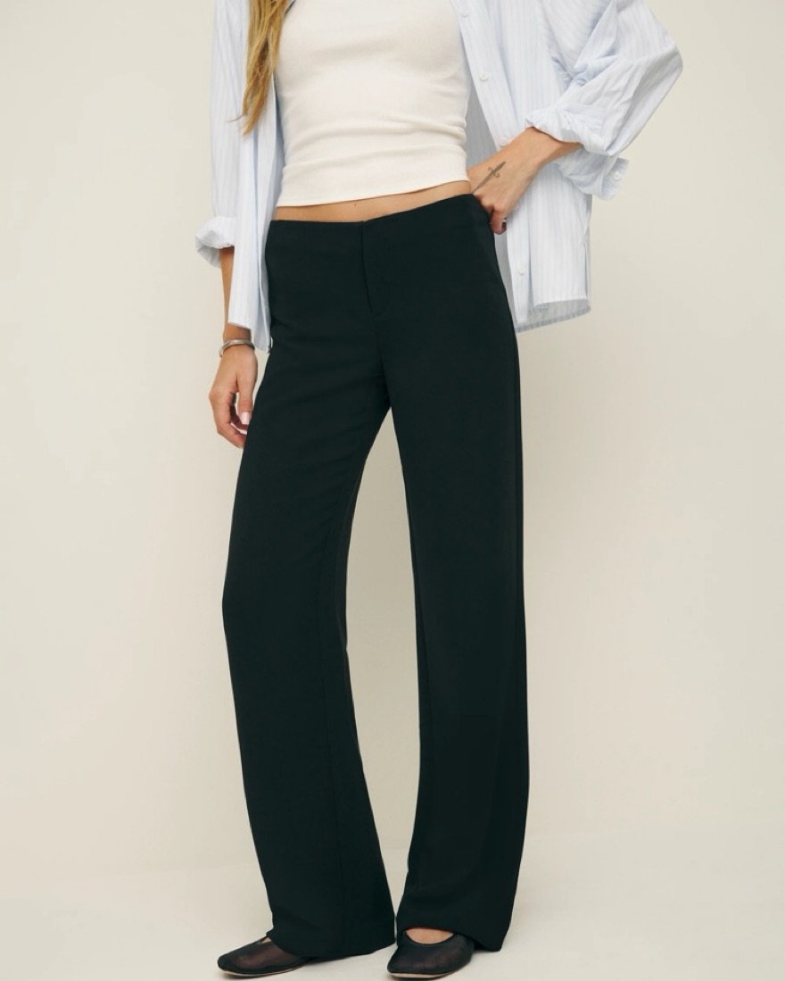 Reformation Vida Low Rise Pant Pickle