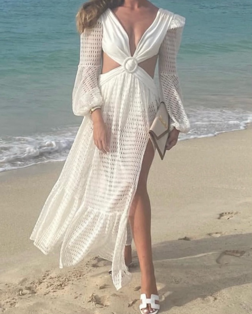 Patbo White Beach Party Dress Pickle