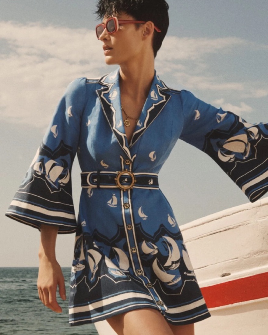 Zimmermann High Tide Sailboat Dress Pickle