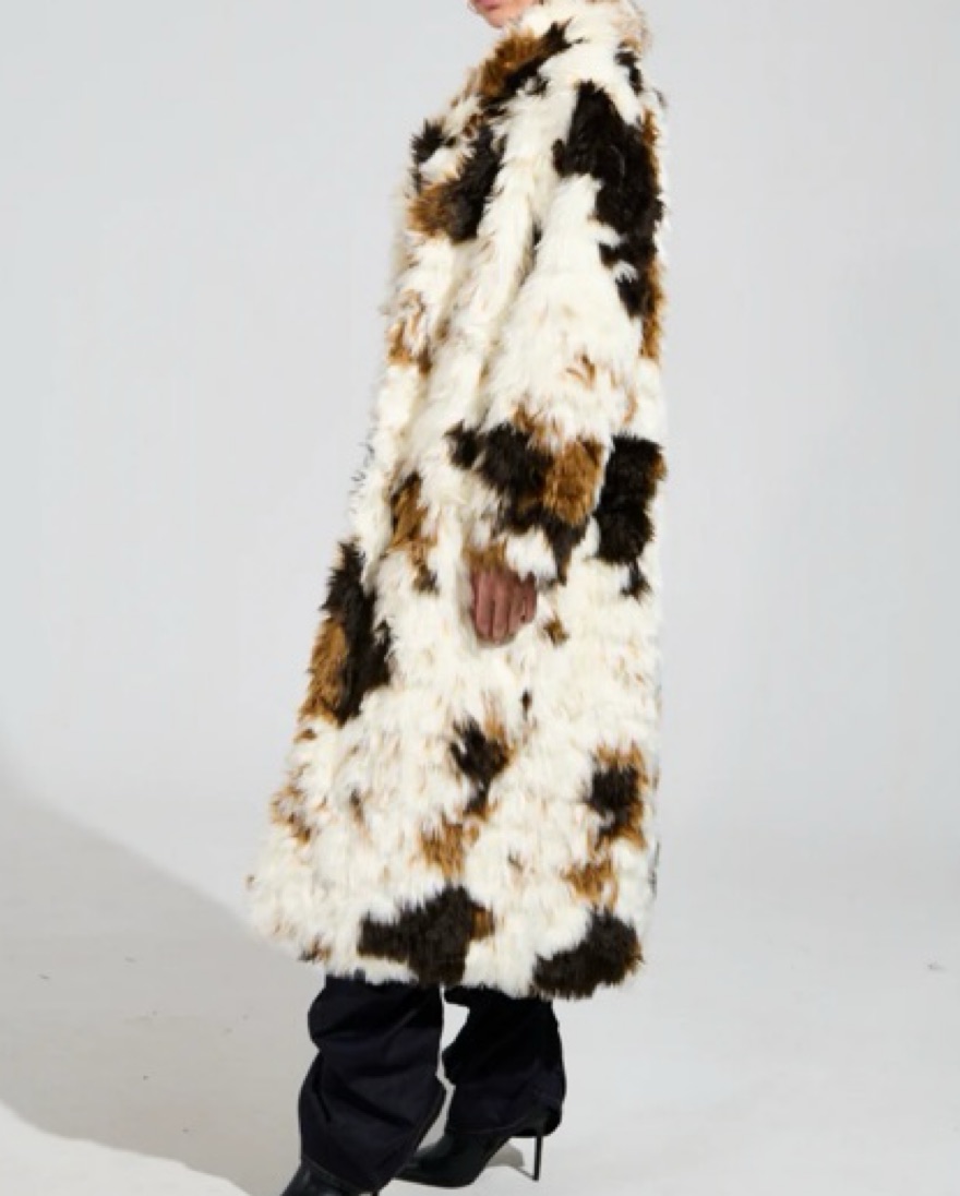 Cow print fur coat Pickle